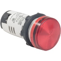Schneider Electric 22mm Pilot Light; Round; Flat; LED; 120VAC; Red
